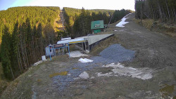 Modrá sjezdovka - dojezd k lanové dráze