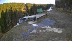 Modrá sjezdovka - dojezd k lanové dráze