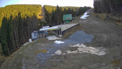 Modrá sjezdovka - dojezd k lanové dráze