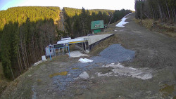 Modrá sjezdovka - dojezd k lanové dráze