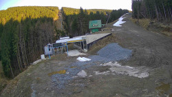 Modrá sjezdovka - dojezd k lanové dráze