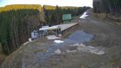 Modrá sjezdovka - dojezd k lanové dráze