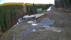 Modrá sjezdovka - dojezd k lanové dráze