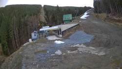 Modrá sjezdovka - dojezd k lanové dráze