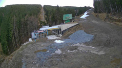 Modrá sjezdovka - dojezd k lanové dráze