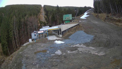 Modrá sjezdovka - dojezd k lanové dráze