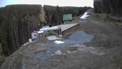 Modrá sjezdovka - dojezd k lanové dráze