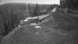 Modrá sjezdovka - dojezd k lanové dráze