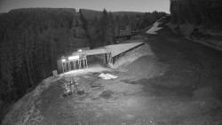 Modrá sjezdovka - dojezd k lanové dráze