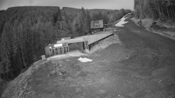 Modrá sjezdovka - dojezd k lanové dráze