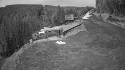 Modrá sjezdovka - dojezd k lanové dráze