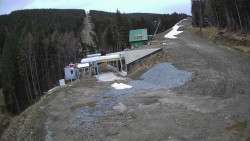 Modrá sjezdovka - dojezd k lanové dráze