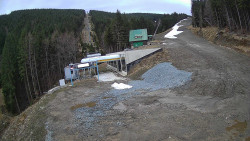 Modrá sjezdovka - dojezd k lanové dráze