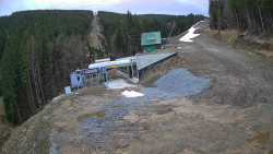 Modrá sjezdovka - dojezd k lanové dráze