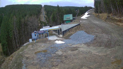 Modrá sjezdovka - dojezd k lanové dráze