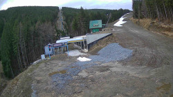 Modrá sjezdovka - dojezd k lanové dráze