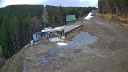 Modrá sjezdovka - dojezd k lanové dráze