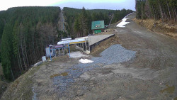 Modrá sjezdovka - dojezd k lanové dráze