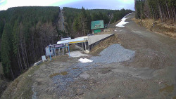 Modrá sjezdovka - dojezd k lanové dráze