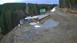 Modrá sjezdovka - dojezd k lanové dráze