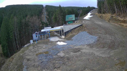 Modrá sjezdovka - dojezd k lanové dráze