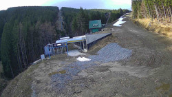 Modrá sjezdovka - dojezd k lanové dráze