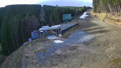 Modrá sjezdovka - dojezd k lanové dráze