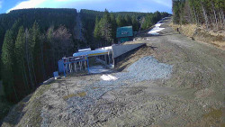 Modrá sjezdovka - dojezd k lanové dráze