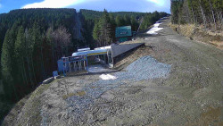 Modrá sjezdovka - dojezd k lanové dráze