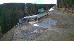 Modrá sjezdovka - dojezd k lanové dráze