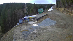 Modrá sjezdovka - dojezd k lanové dráze