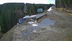 Modrá sjezdovka - dojezd k lanové dráze