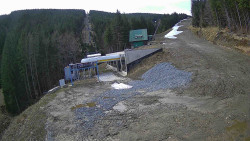 Modrá sjezdovka - dojezd k lanové dráze