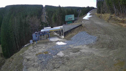 Modrá sjezdovka - dojezd k lanové dráze