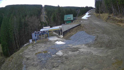 Modrá sjezdovka - dojezd k lanové dráze