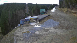 Modrá sjezdovka - dojezd k lanové dráze