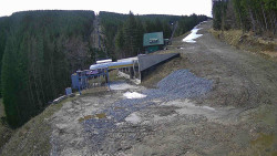 Modrá sjezdovka - dojezd k lanové dráze