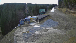 Modrá sjezdovka - dojezd k lanové dráze