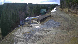 Modrá sjezdovka - dojezd k lanové dráze