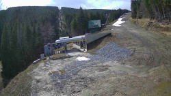 Modrá sjezdovka - dojezd k lanové dráze