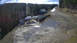 Modrá sjezdovka - dojezd k lanové dráze