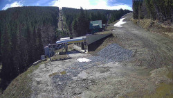 Modrá sjezdovka - dojezd k lanové dráze