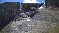 Modrá sjezdovka - dojezd k lanové dráze