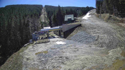 Modrá sjezdovka - dojezd k lanové dráze