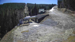 Modrá sjezdovka - dojezd k lanové dráze