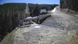 Modrá sjezdovka - dojezd k lanové dráze