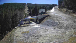 Modrá sjezdovka - dojezd k lanové dráze