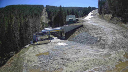 Modrá sjezdovka - dojezd k lanové dráze