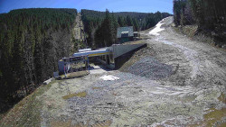 Modrá sjezdovka - dojezd k lanové dráze