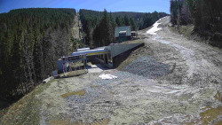 Modrá sjezdovka - dojezd k lanové dráze